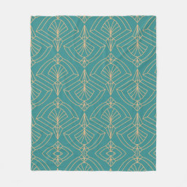 Cobertor De Velo Art Deco pattern with gold geometric shapes 