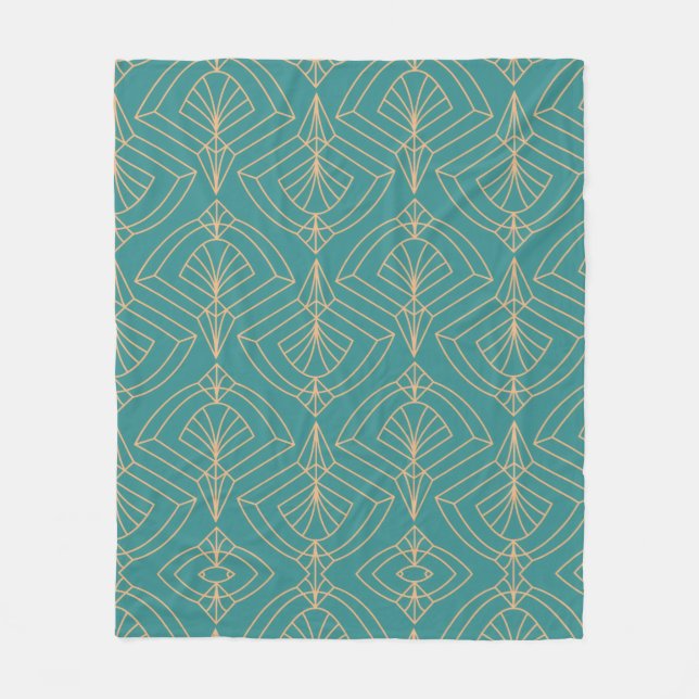 Cobertor De Velo Art Deco pattern with gold geometric shapes  (Frente)
