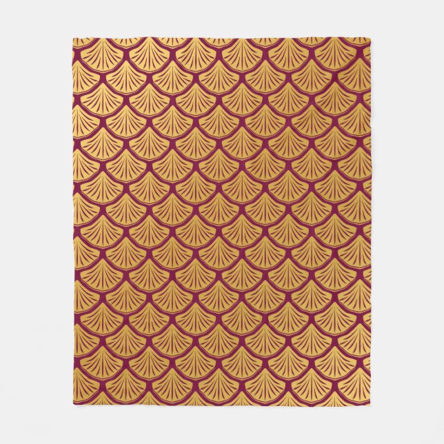 Cobertor De Velo Art Deco Scales da Sereia - Magenta (Frente)