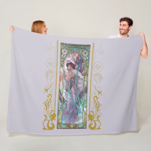 Cobertor De Velo Art Nouveau Alphonse Mucha Evening Contemplação