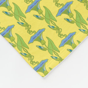 Cobertor De Velo Art Nouveau amarelo Ipomoea floral wallpaper damas