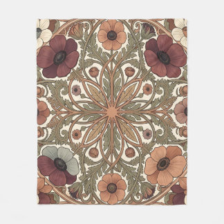 Cobertor De Velo Art Nouveau Anêmona Floral Circular