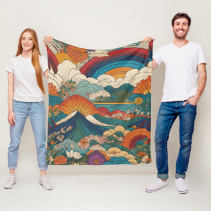 Cobertor De Velo Art Nouveau Estilo Montanheira Paisagem Floral