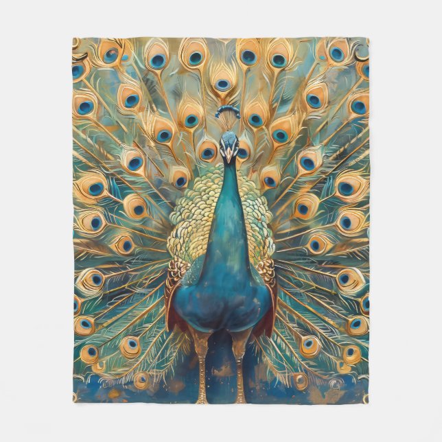 Cobertor De Velo Art Nouveau Peacock (Frente)