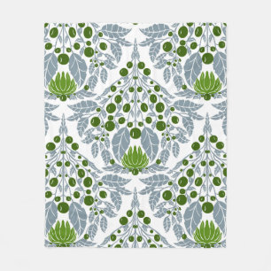Cobertor De Velo Art Nouveau Slate &Green-Vintage Floral Scallop