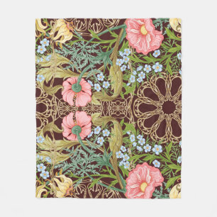 Cobertor De Velo Art Nouveau Style Floral: Padrão Vintage Colorido