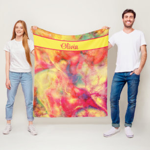 Cobertor De Velo Arte a abstrato com álcool com nome Fleece Blanket