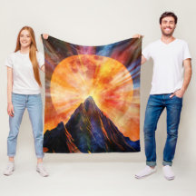Arte abstrata de luar de montanha