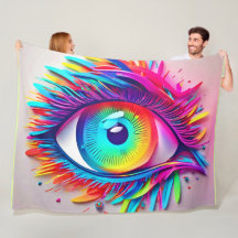 Arte abstrata de olho de néon vibrante