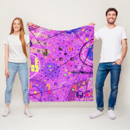 Cobertor De Velo Arte Abstrata: Glitch Roxo