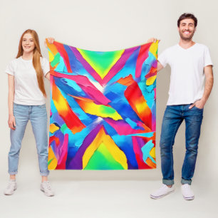 Cobertor De Velo Arte Abstrato de Expressão Colorida