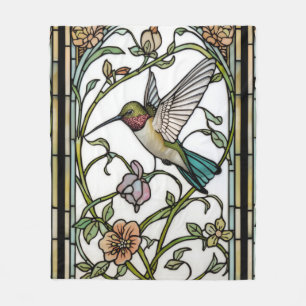 Cobertor De Velo Arte botânica de beija-flor elegante boho chic