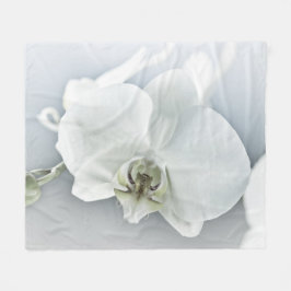 Cobertor De Velo Arte Botânica de Orquídea Branca Elegante
