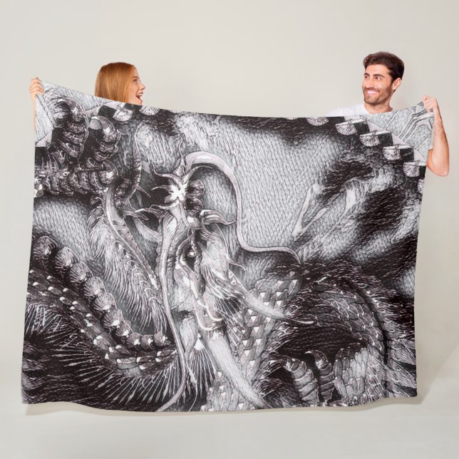 Cobertor De Velo Arte chinesa do lápis do dragão (In Situ)