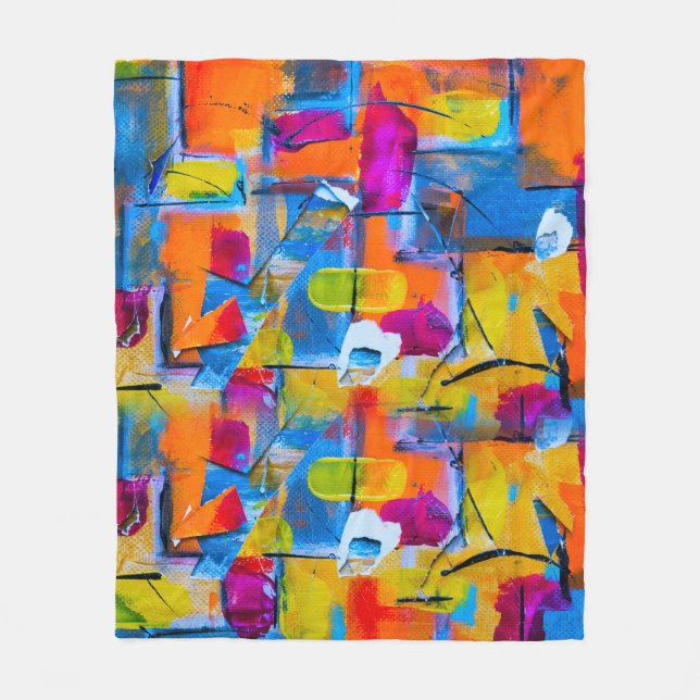 Cobertor De Velo Arte Colorida Grafite, (Frente)