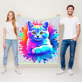 Cobertor De Velo Arte Colorida para Gatos