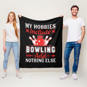 Cobertor De Velo Arte com palavras sobre o hobby de boliche fofo