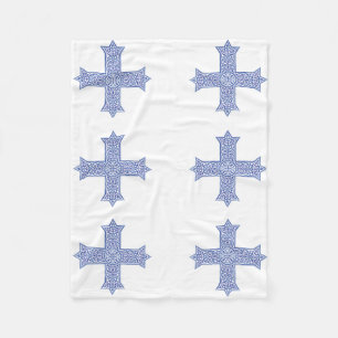 Cobertor De Velo Arte da Cruz Copta Azul Lapis Premium