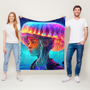 Cobertor De Velo Arte da Menina Água-Viva