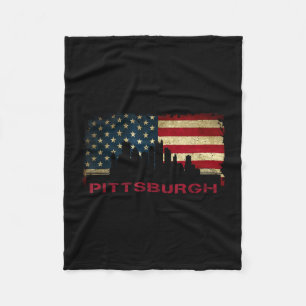 Cobertor De Velo arte da silhueta da cidade de Pittsburgh bandeira 