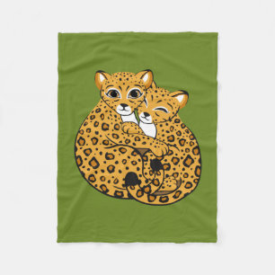 Cobertor De Velo Arte de afago de Cubs do leopardo de Amur