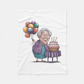 Cobertor De Velo Arte de Balão de Aniversário de Nana Humorístico