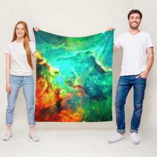 Cobertor De Velo Arte de Canvas de Galáxias Vibrante
