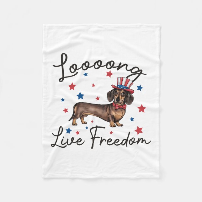 Cobertor De Velo Arte de Dachshund Viva a Liberdade (Frente)