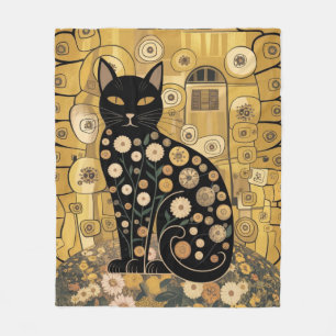 Cobertor De Velo Arte de Gato Preto Decorativo Dourado no Estilo Gu