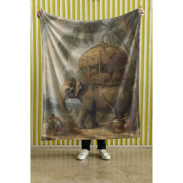 Cobertor De Velo Arte de Ilustração Botânica de Howdah de Elefante 