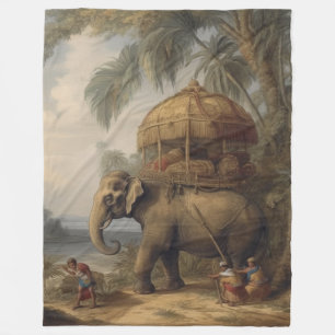 Cobertor De Velo Arte de Ilustração Botânica de Howdah de Elefante