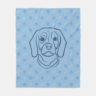 Cobertor De Velo Arte de Linha Beagle, Elegância com Atitude