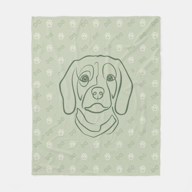 Cobertor De Velo Arte de Linha Beagle, Elegância com Atitude (Frente)