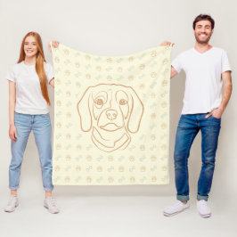 Cobertor De Velo Arte de Linha Beagle, Elegância com Atitude