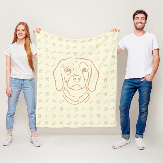 Cobertor De Velo Arte de Linha Beagle, Elegância com Atitude (In Situ)