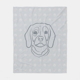 Cobertor De Velo Arte de Linha Beagle, Elegância com Atitude