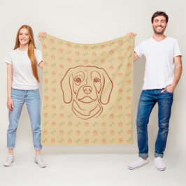 Cobertor De Velo Arte de Linha Beagle, Elegância com Atitude