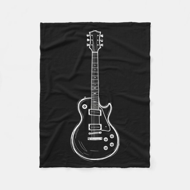 Cobertor De Velo Arte de Linha de Guitarra Mínima Presente Divertid (Frente)