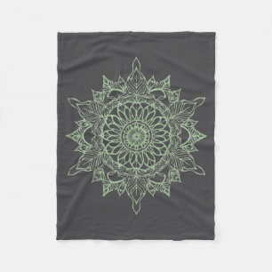 Cobertor De Velo Arte de Linha de Mandala Botânica Pacífica Zen Cre