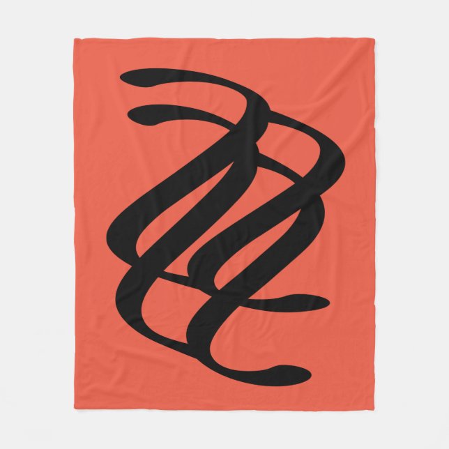 Cobertor De Velo arte de linha geométrica abstrato (Frente)