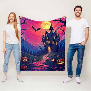Cobertor De Velo Arte de Mansão Assombrada de Halloween Spooky