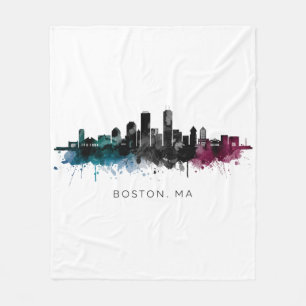 Cobertor De Velo Arte de Massachusetts   Paisagem Urbana de Boston 
