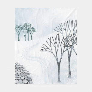 Cobertor De Velo Arte de Paisagem de Neve Invernal
