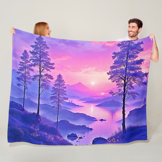Cobertor De Velo Arte de Paisagem Roxa (In Situ)