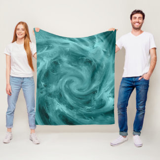 Cobertor De Velo Arte de pintura abstrata azul de água giratória