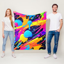 Arte de pintura com respingos de néon