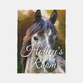 Cobertor De Velo Arte de pintura em Retrato Horso Personalizada