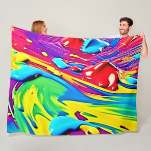Cobertor De Velo Arte de Pintura Vibrante Giratória