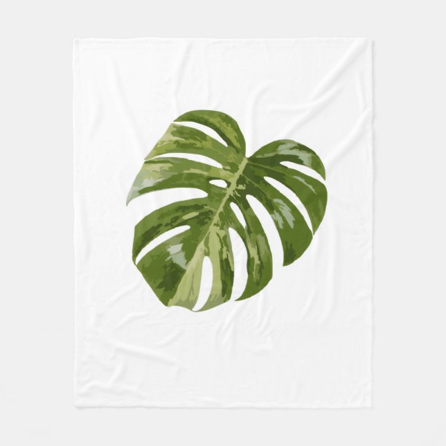 Cobertor De Velo Arte de Planta Monstera Albo Variegada (Frente)
