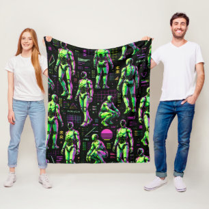 Cobertor De Velo Arte de Robô Humanoide Futurista   Android de Ficç